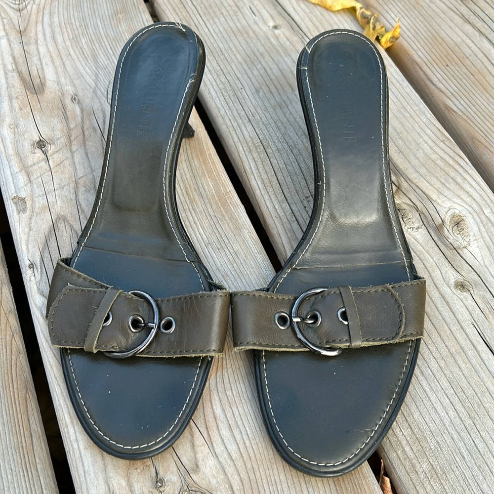 Leather sandals little heal